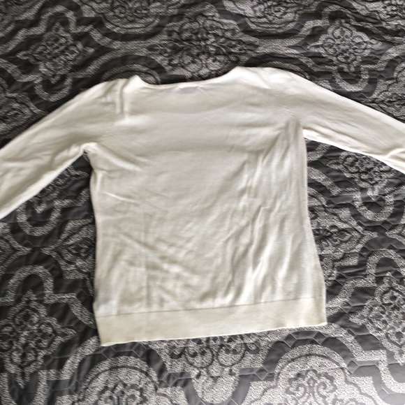 Cream Colored Cotton Rayon mix Knit 3/4 Sleeve with Boat Neck Worthington - Picture 2 of 8